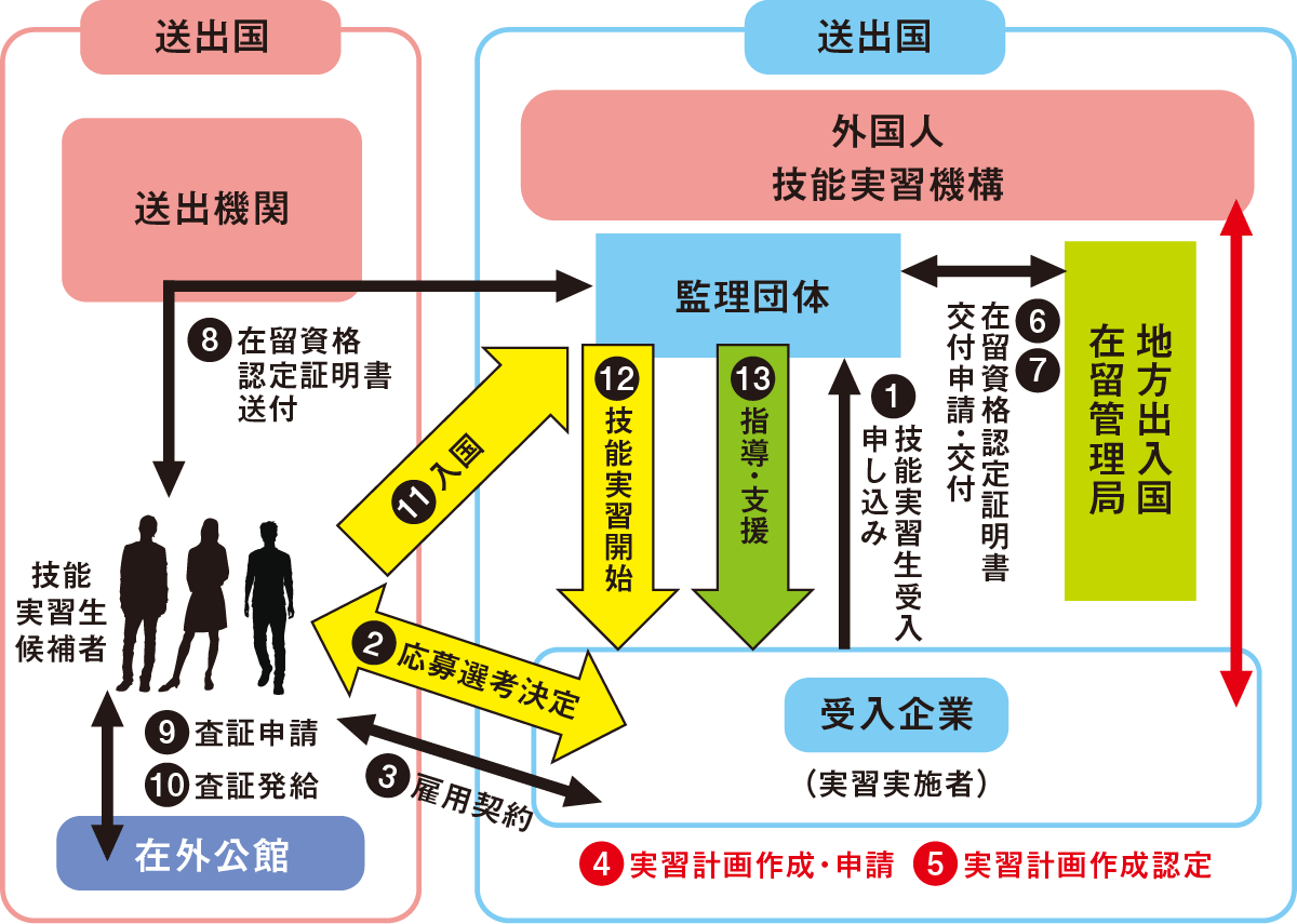 受入までの流れの図